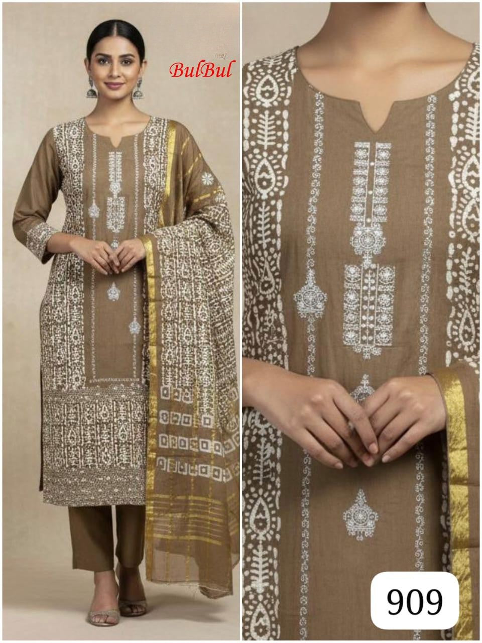 Unstitched Embroidery work dress material